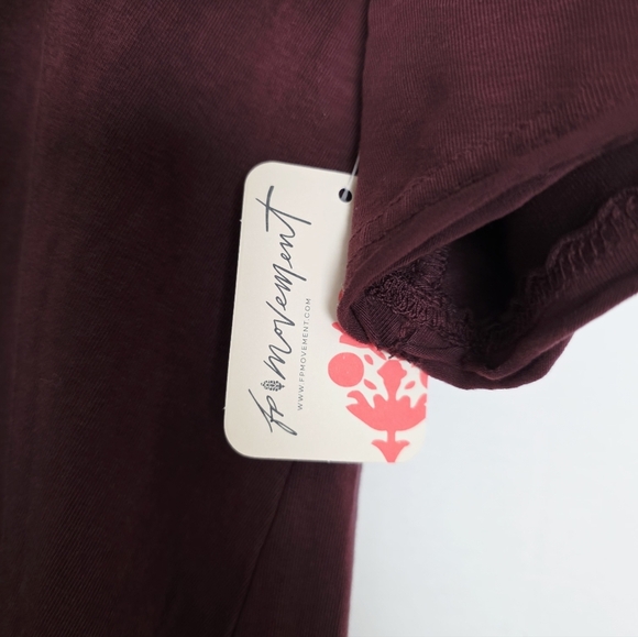 NWT Free People Movement Brown Cotton Blend Hot Shot Tee Romper Women Size L - Picture 7 of 8